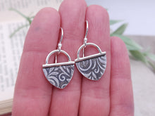 Load image into Gallery viewer, Sterling Silver Floral Discs Earrings
