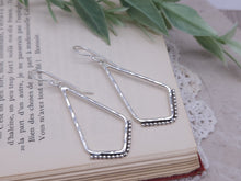 Load image into Gallery viewer, Sterling Silver Ornate Chevron Hoop Earrings
