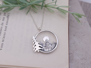 Sterling Silver Mountain Scape Necklace