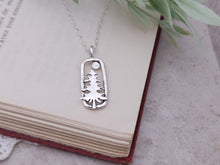 Load image into Gallery viewer, Sterling Silver Whimsical Pine Tree Rectangle Necklace
