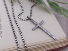 Load image into Gallery viewer, Men&#39;s Sterling Rustic Cross Necklace
