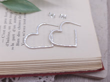 Load image into Gallery viewer, Sterling Silver Heart Hoops
