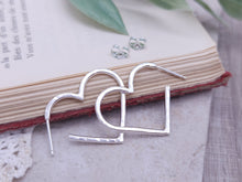 Load image into Gallery viewer, Sterling Silver Heart Hoops
