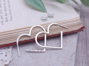Sterling Silver Heart Hoops
