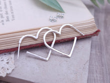 Load image into Gallery viewer, Sterling Silver Heart Hoops
