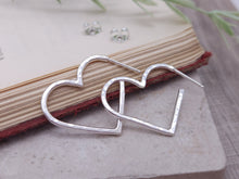 Load image into Gallery viewer, Sterling Silver Heart Hoops
