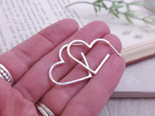 Load image into Gallery viewer, Sterling Silver Heart Hoops

