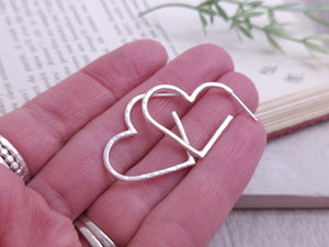 Sterling Silver Heart Hoops