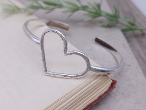 Sterling Heart Cuff