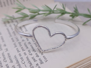 Sterling Heart Cuff