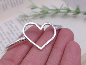 Sterling Heart Cuff