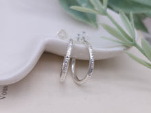 Load image into Gallery viewer, Small Sterling 1/2&quot; Hammered Facetted Hoop Earrings

