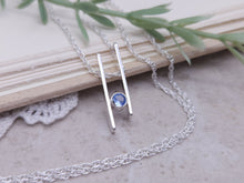 Load image into Gallery viewer, Sterling Silver &amp; Aquamarine Geometric Bar Necklace
