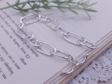 Load image into Gallery viewer, Sterling Silver Organic Paperclip Large Chain Link Bracelet
