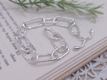 Load image into Gallery viewer, Sterling Silver Organic Paperclip Large Chain Link Bracelet
