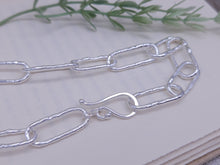 Load image into Gallery viewer, Sterling Silver Organic Paperclip Large Chain Link Necklace
