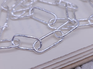 Sterling Silver Organic Paperclip Large Chain Link Necklace