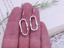 Load image into Gallery viewer, Sterling Silver Organic Paperclip Link Earrings
