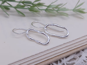 Sterling Silver Organic Paperclip Link Earrings