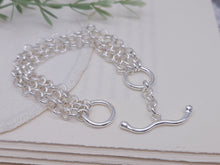 Load image into Gallery viewer, Sterling Silver Multi Chain Layering Toggle Bracelet
