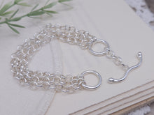 Load image into Gallery viewer, Sterling Silver Multi Chain Layering Toggle Bracelet
