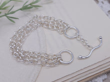 Load image into Gallery viewer, Sterling Silver Multi Chain Layering Toggle Bracelet
