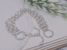 Load image into Gallery viewer, Sterling Silver Multi Chain Layering Toggle Bracelet
