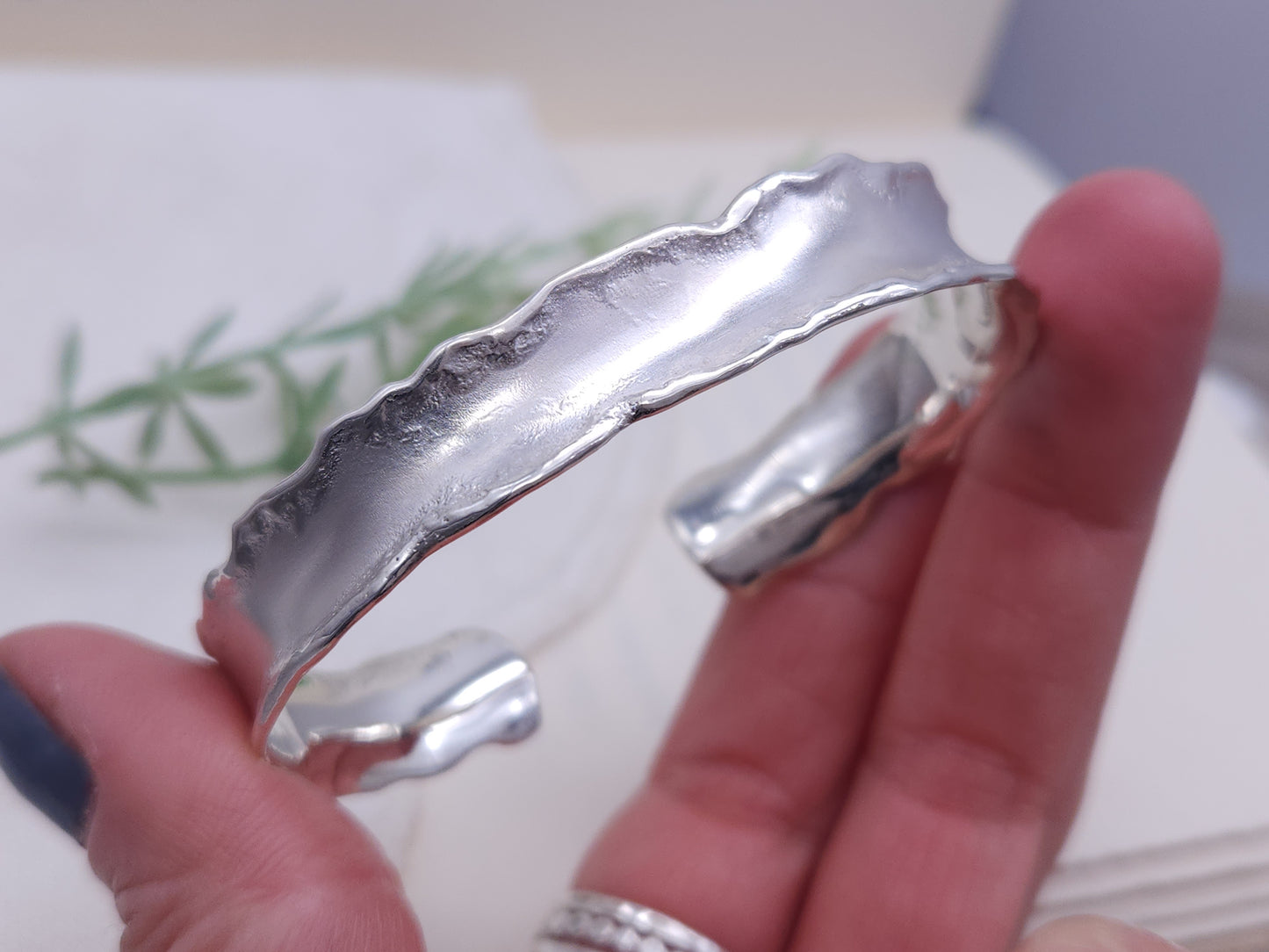 Sterling Silver Anticlastic Molten Cuff
