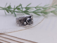 Load image into Gallery viewer, Serling Silver Salt &amp; Pepper Diamond Ring Size 9
