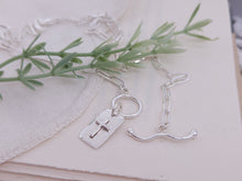 Load image into Gallery viewer, Sterling Silver Front Clasp Cross Tag Necklace
