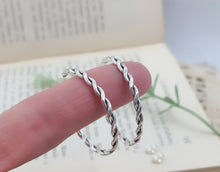 Load image into Gallery viewer, Sterling Silver Twisted Hoop Earrings / Braided  Hoops
