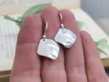 Load image into Gallery viewer, Sterling Hammered Square Disc Earrings / Everyday Staple
