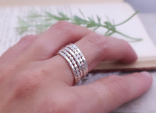 Load image into Gallery viewer, Sterling Hammered Stack Ring Set
