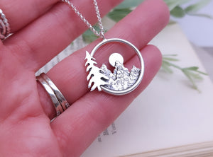 Sterling Silver Mountain Scape Necklace