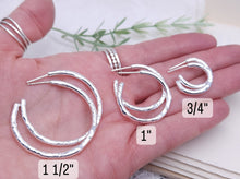 Load image into Gallery viewer, Sterling Silver Organic Textured Hoops
