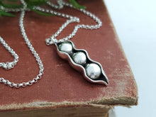 Load image into Gallery viewer, Sterling Peas in a Pod Necklace / Mothers Necklace / Gardener
