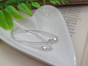 Sterling Silver Facetted Bead Threader Earrings / Threaders / Thin Earrings