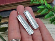 Load image into Gallery viewer, Sterling Silver Domed Hammered Bar Earrings

