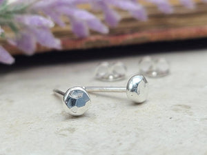 Small Sterling Hammered Stud Earrings