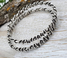 Load image into Gallery viewer, Rustic Sterling Silver Wrapped Bangle Bracelet
