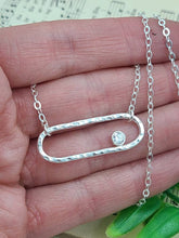 Load image into Gallery viewer, Sterling Silver Oval Pendant Necklace
