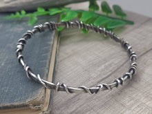 Load image into Gallery viewer, Rustic Sterling Silver Wrapped Bangle Bracelet
