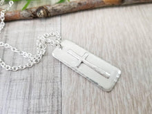 Load image into Gallery viewer, MENS Sterling Silver Cross  Necklace / Rugged Cross / Faith  / Dog Tag
