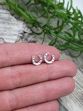 Load image into Gallery viewer, Sterling Silver Horseshoe Stud Earrings
