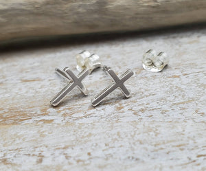 Small Cross Stud Earrings / Faith