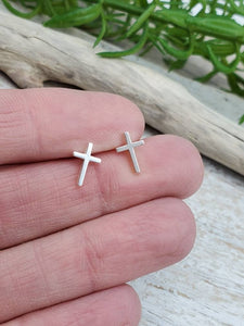 Small Cross Stud Earrings / Faith