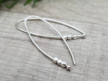 Load image into Gallery viewer, Sterling Silver Facetted Bead Threader Earrings / Threaders / Thin Earrings
