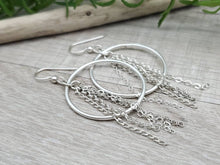 Load image into Gallery viewer, Sterling Silver Chain Hoop Earrings
