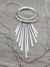 Load image into Gallery viewer, Long Sterling Silver Circle Fringe Necklace
