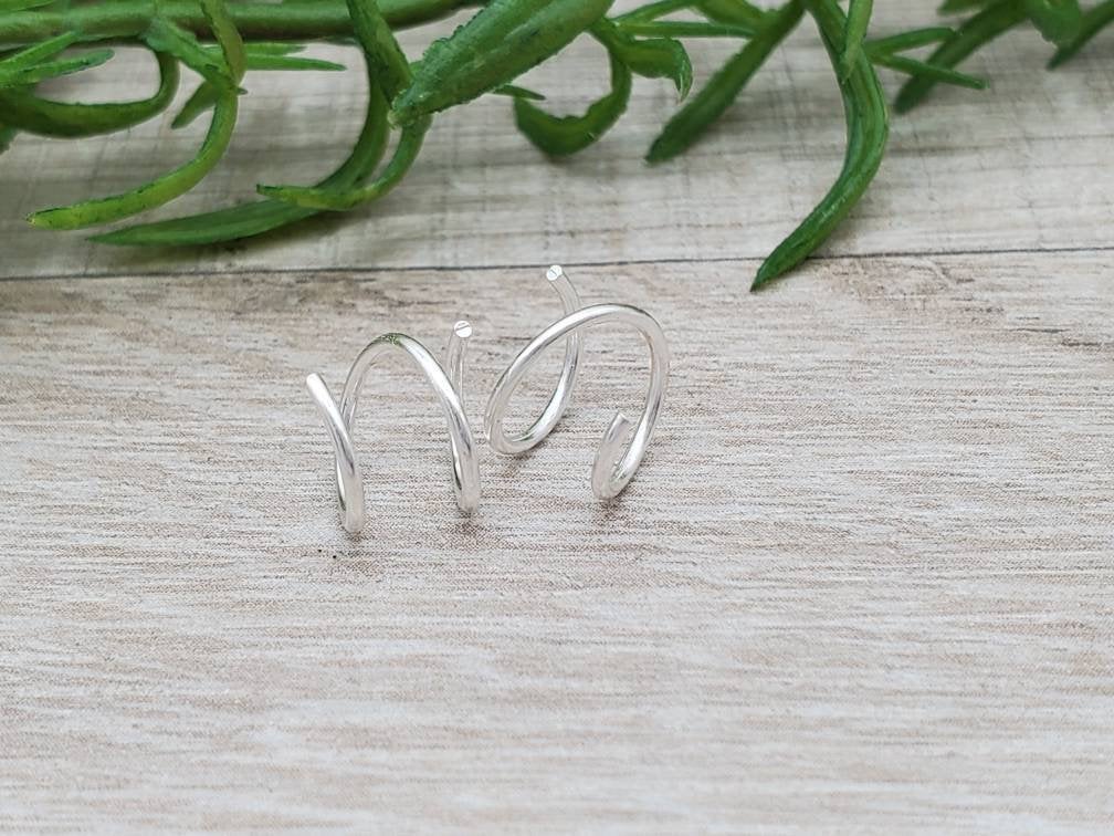 Sterling Silver Small Huggie Hoop Earrings / Hugger / Tiny Hoops